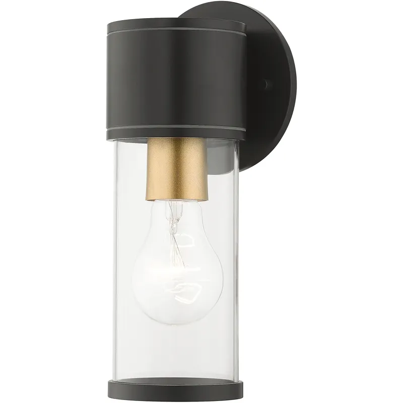 Atlantic 1 Light 4.5 inch Bronze with Antique Gold Finish Accents ADA Outdoor Small ADA Wall Lantern Wall Light