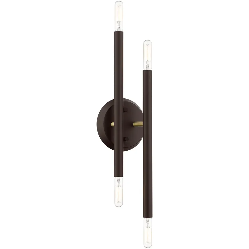 Soho 4 Light 5.13 inch Bronze with Antique Brass Accents ADA ADA Sconce Wall Light