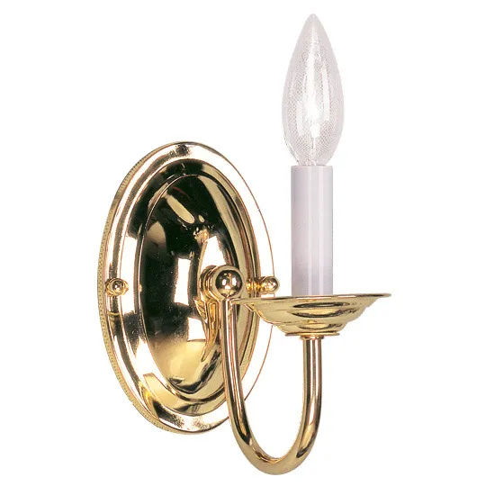 Home Basics 1 Light 4.25 inch Polished Brass Single Sconce Wall Light