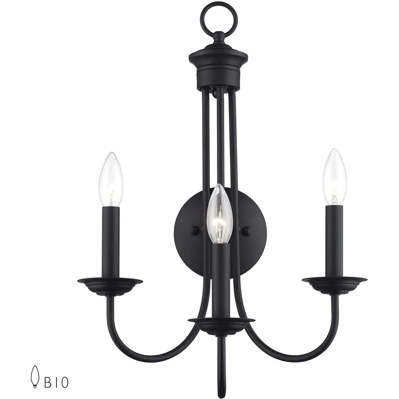 Estate 3 Light 14 inch Black Wall Sconce Wall Light