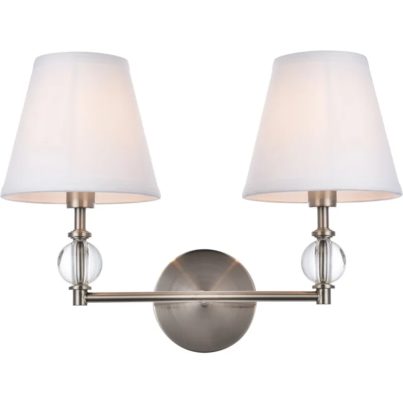 Bethany 2 Light 17 inch Stain Nickel Bath Sconce Wall Light in Satin Nickel