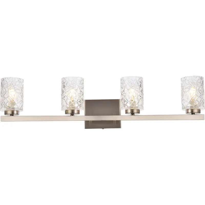 Cassie 4 Light 32 inch Stain Nickel Bath Sconce Wall Light in Satin Nickel