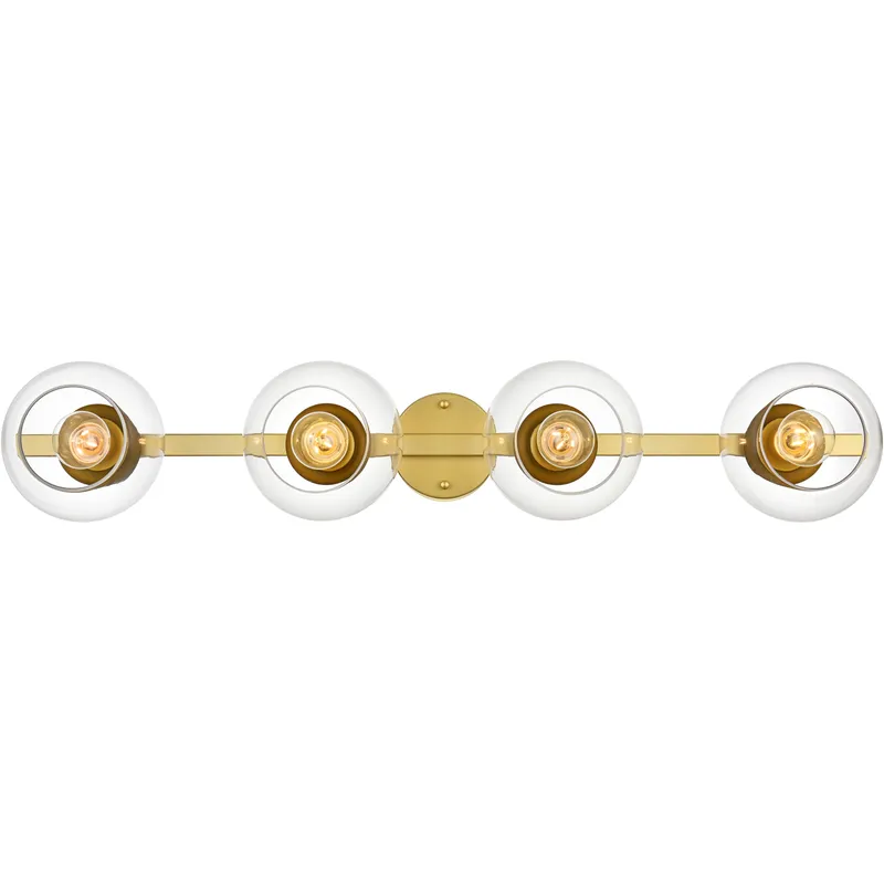 Rogelio 4 Light 37 inch Brass Bath Sconce Wall Light