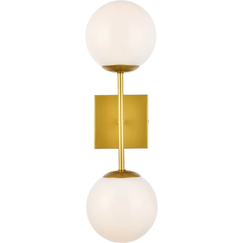 Neri 2 Light 6.7 inch Brass Bath Sconce Wall Light