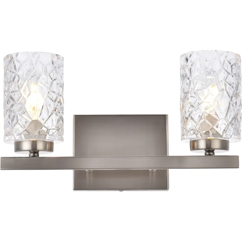 Cassie 2 Light 14 inch Stain Nickel Bath Sconce Wall Light in Satin Nickel