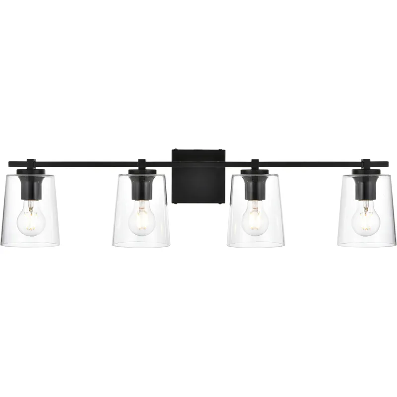 Kacey 4 Light 33 inch Black Bath Sconce Wall Light