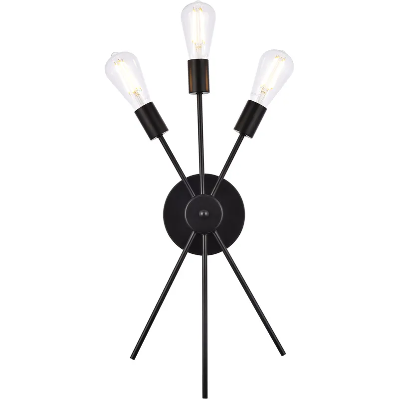 Lucca 3 Light 11 inch Black Bath Sconce Wall Light
