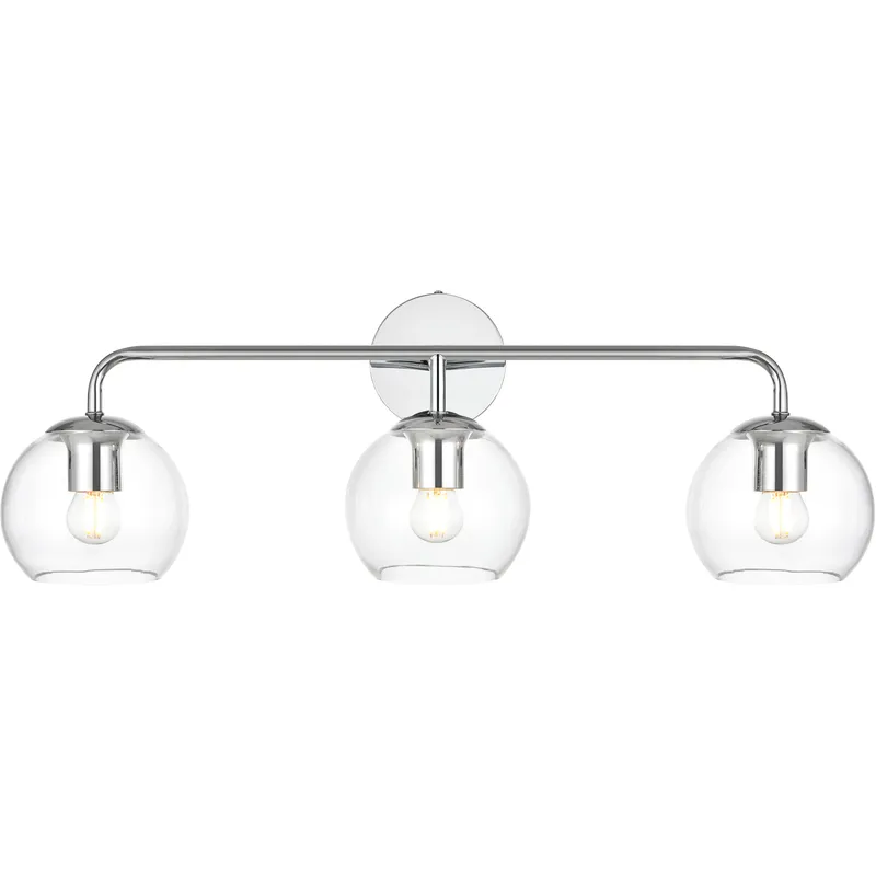 Genesis 3 Light 28 inch Chrome Bath Sconce Wall Light