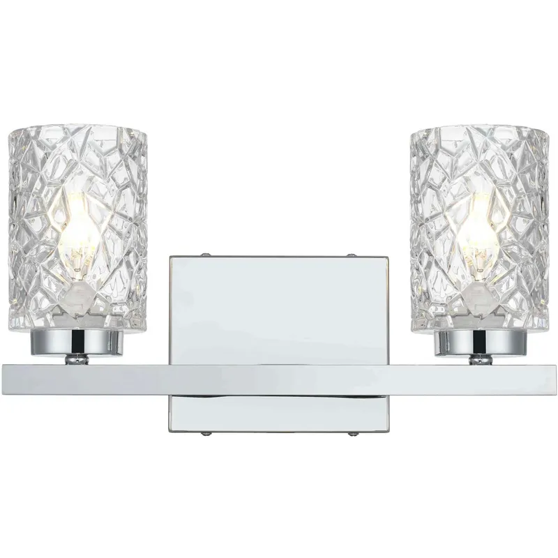 Cassie 2 Light 14 inch Chrome Bath Sconce Wall Light