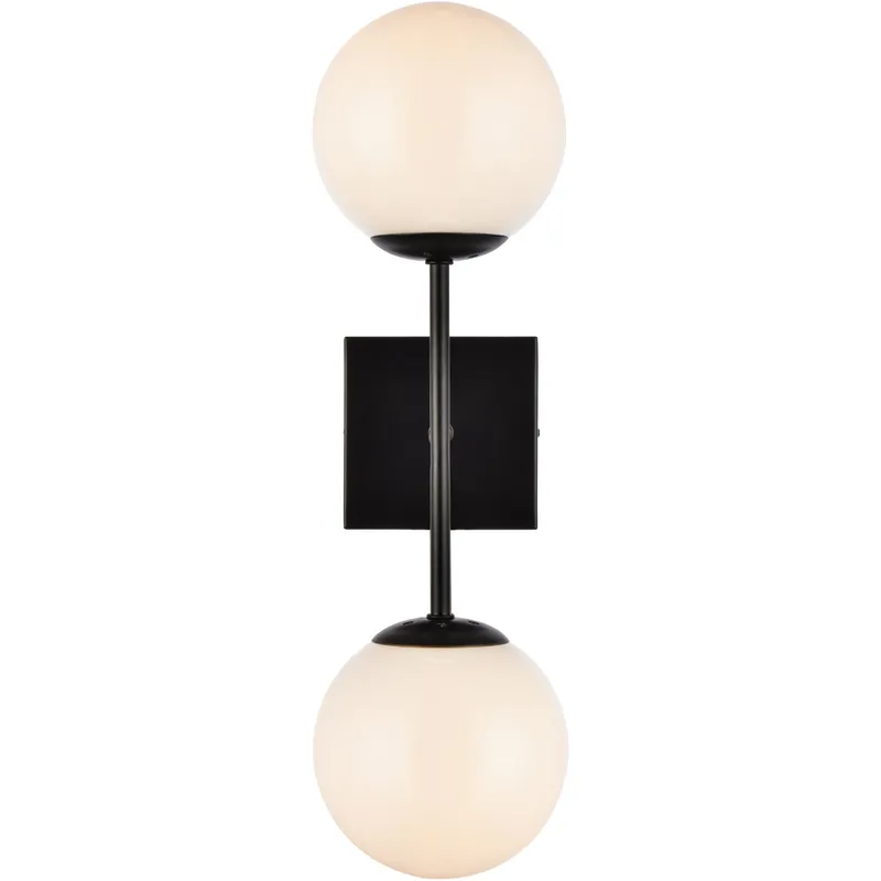 Neri 2 Light 6.7 inch Black Bath Sconce Wall Light