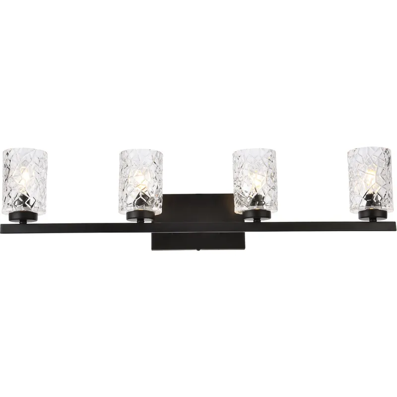 Cassie 4 Light 32 inch Black Bath Sconce Wall Light
