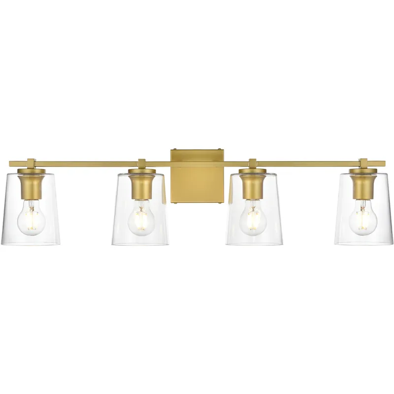 Kacey 4 Light 33 inch Brass Bath Sconce Wall Light