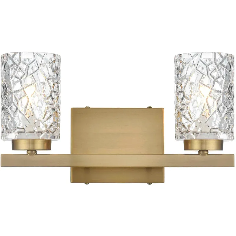 Cassie 2 Light 14 inch Satin Gold Bath Sconce Wall Light