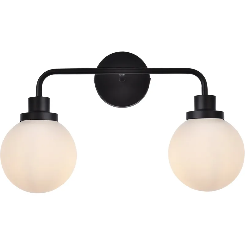 Hanson 2 Light 19 inch Black Bath Sconce Wall Light