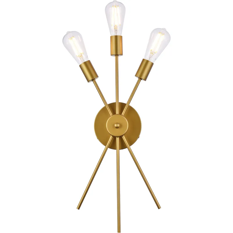 Lucca 3 Light 11 inch Brass Bath Sconce Wall Light