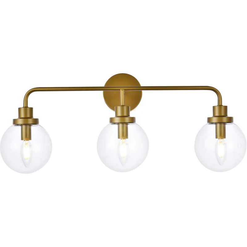 Hanson 3 Light 28 inch Brass Bath Sconce Wall Light
