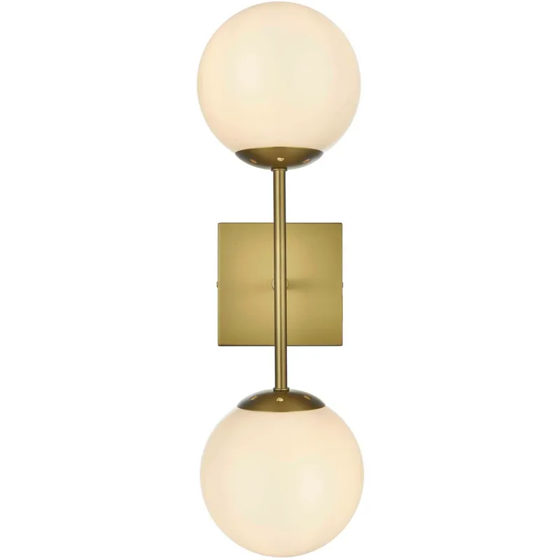Neri 2 Light 6 inch Satin Gold Bath Sconce Wall Light