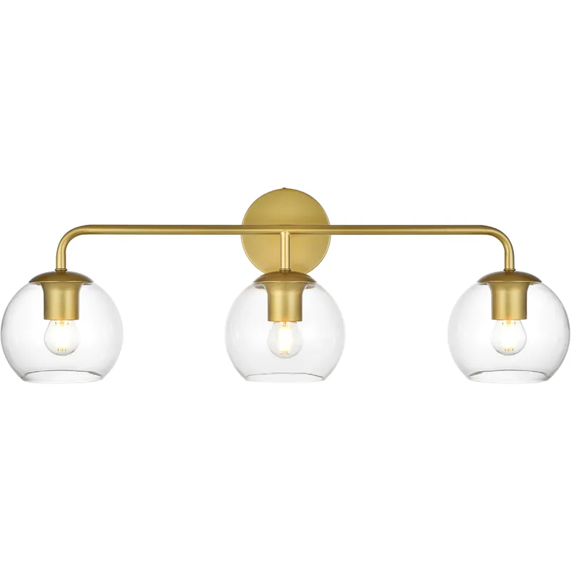 Genesis 3 Light 28 inch Brass Bath Sconce Wall Light
