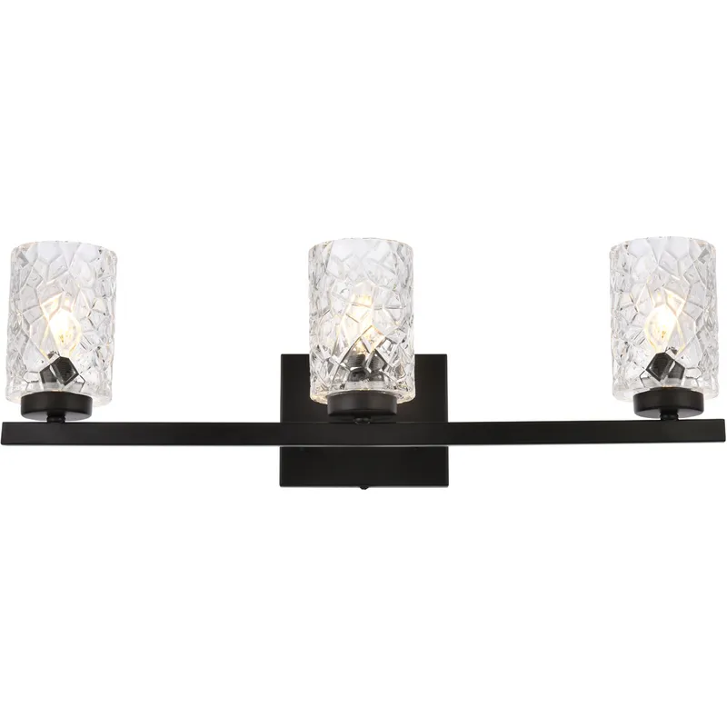 Cassie 3 Light 24 inch Black Bath Sconce Wall Light