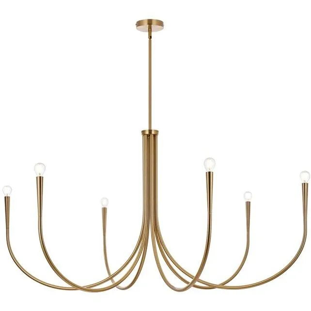 Layne 6 Light 55 inch Gold Chandelier Ceiling Light