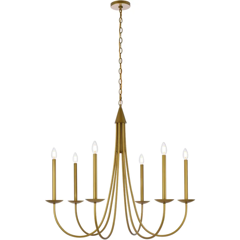 Cohen 6 Light 36 inch Brass Chandelier Ceiling Light