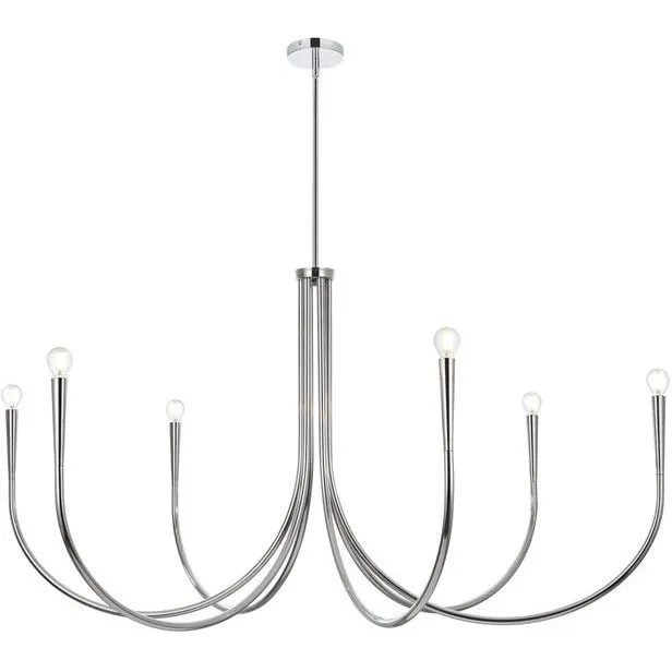Layne 6 Light 55 inch Chrome Chandelier Ceiling Light