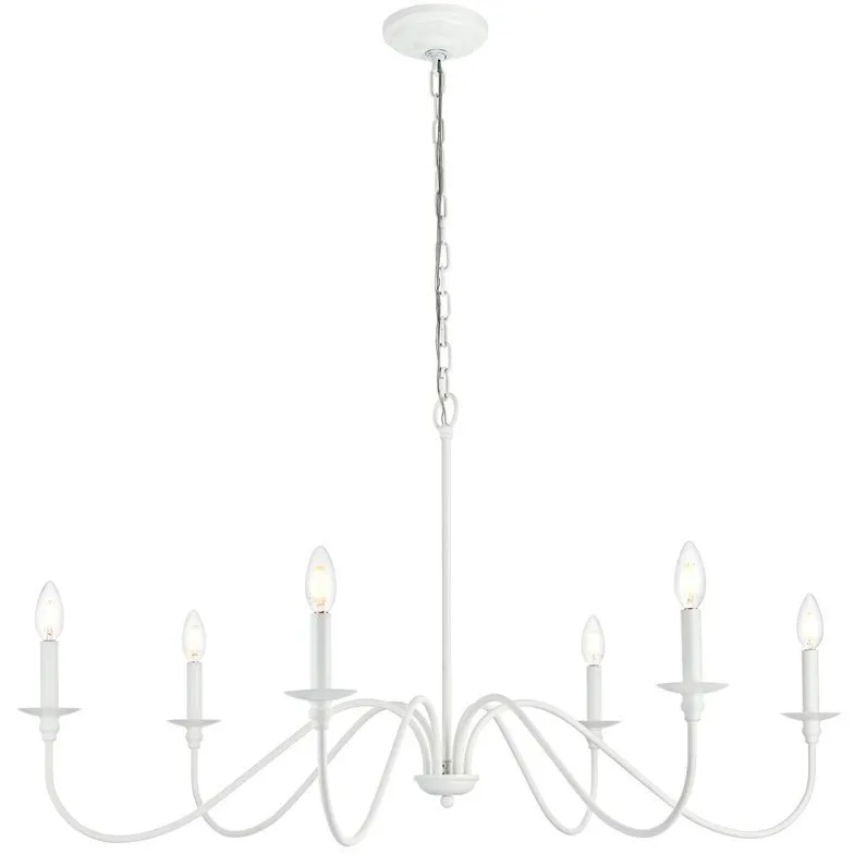 Rohan 6 Light 42 inch White Chandelier Ceiling Light