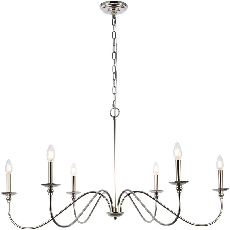 Rohan 6 Light 42 inch Polished Nickel Chandelier Ceiling Light