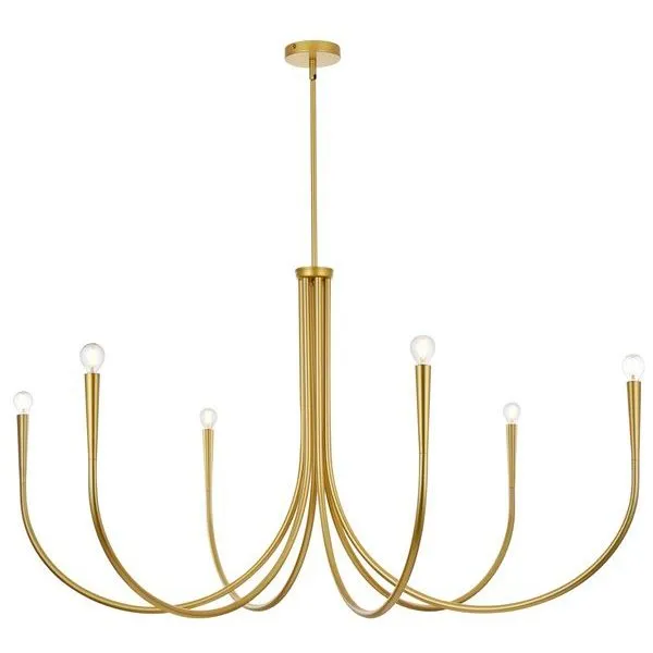 Layne 6 Light 55 inch Brass Chandelier Ceiling Light