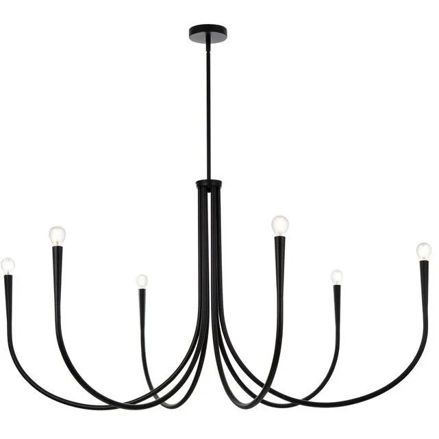 Layne 6 Light 55 inch Black Chandelier Ceiling Light