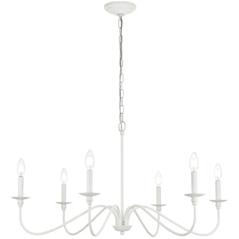 Rohan 6 Light 30 inch White Chandelier Ceiling Light