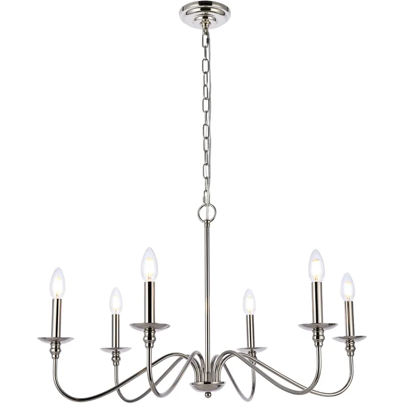 Rohan 6 Light 30 inch Polished Nickel Chandelier Ceiling Light
