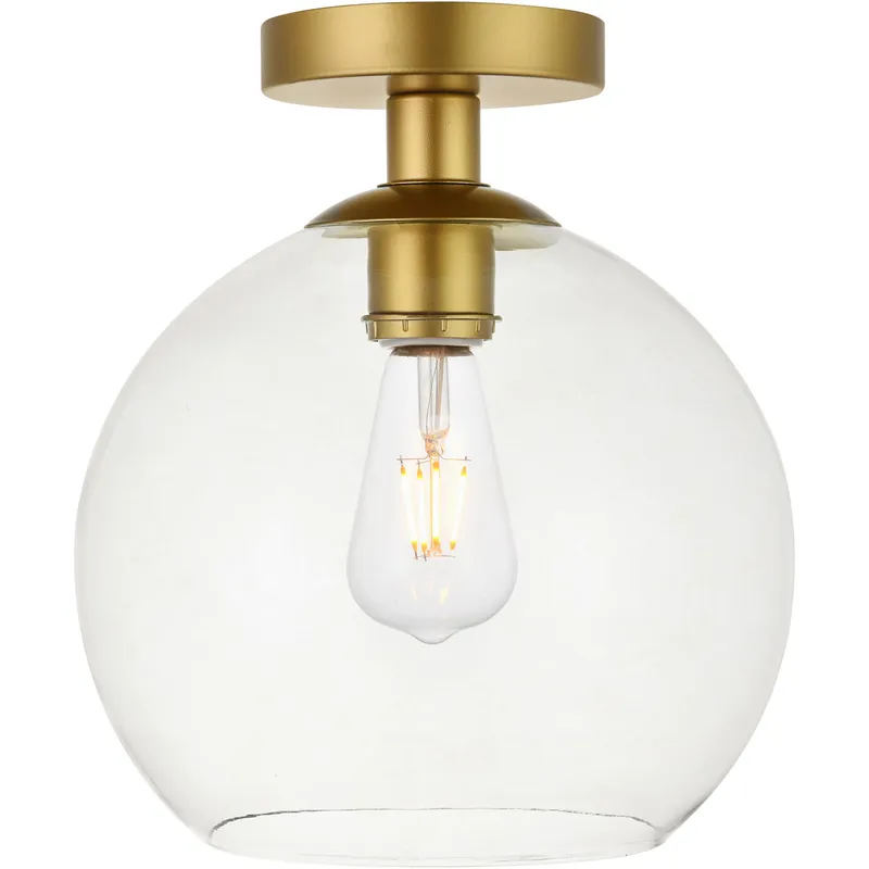 Baxter 1 Light 9.8 inch Brass Flush Mount Ceiling Light