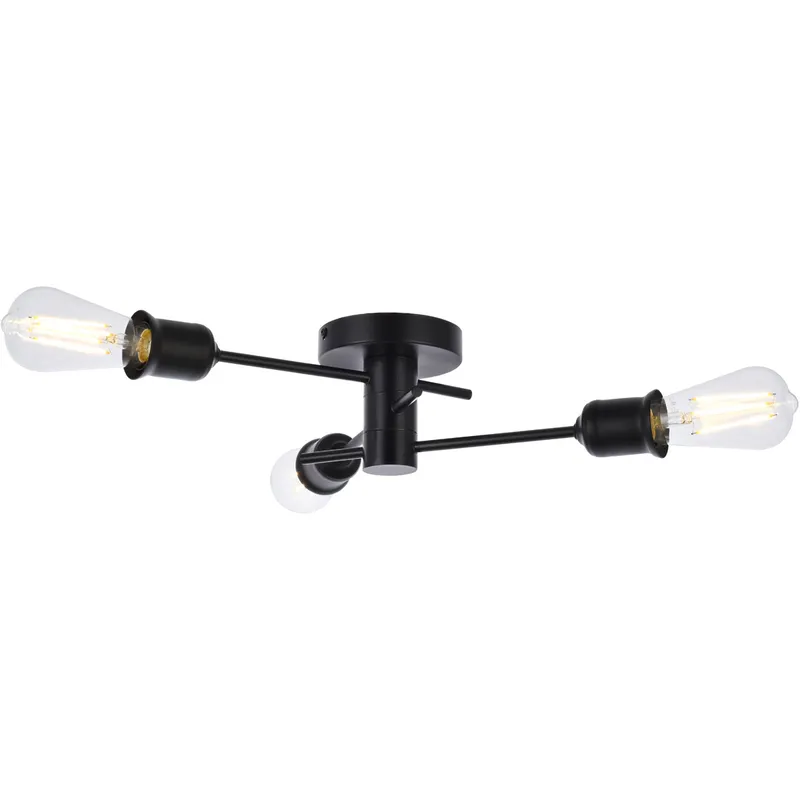 Xavier 3 Light 18 inch Black Flush Mount Ceiling Light