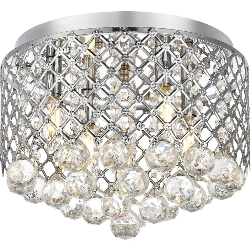 Tully 4 Light 13.5 inch Chrome Flush Mount Ceiling Light