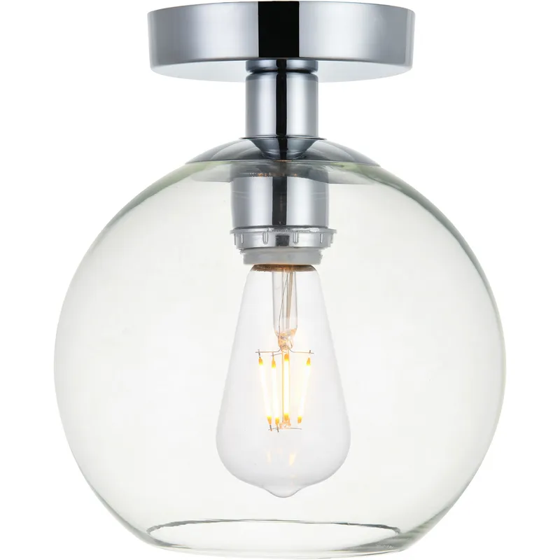 Huntington 1 Light 7.9 inch Chrome Flush Mount Ceiling Light
