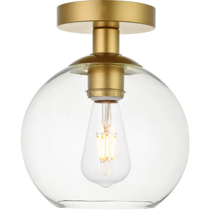 Baxter 1 Light 7.9 inch Brass Flush Mount Ceiling Light