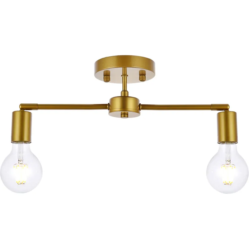 Zane 2 Light 4.7 inch Brass Flush Mount Ceiling Light