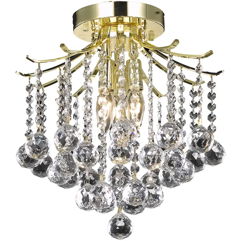 Amelia 3 Light 12 inch Gold Flush Mount Ceiling Light