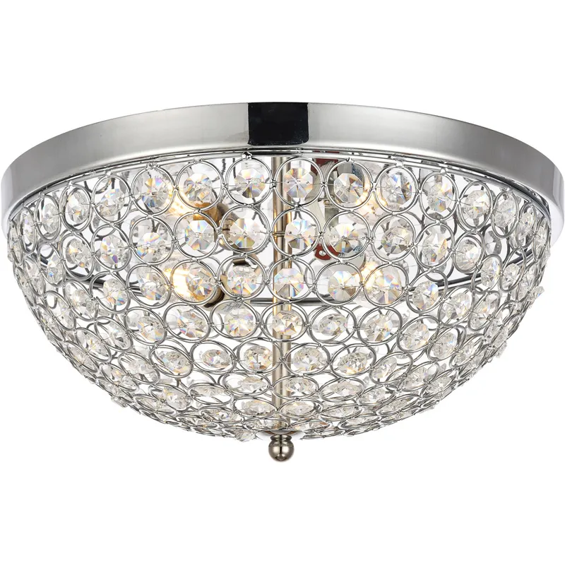Taye 3 Light 13.5 inch Chrome Flush Mount Ceiling Light