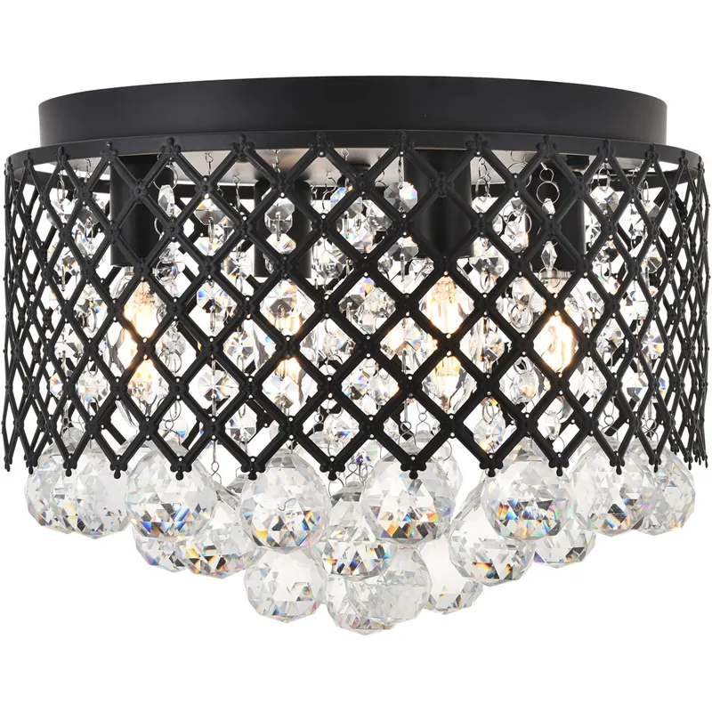 Tully 4 Light 13.5 inch Matte Black Flush Mount Ceiling Light