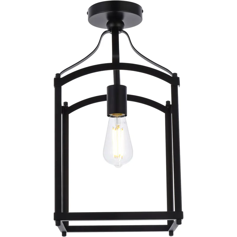 Janet 1 Light 10 inch Black Flush Mount Ceiling Light