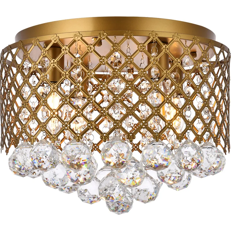 Tully 4 Light 13.5 inch Brass Flush Mount Ceiling Light