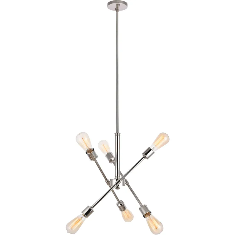 Axel 6 Light 17.1 inch Polished Nickel Pendant Ceiling Light