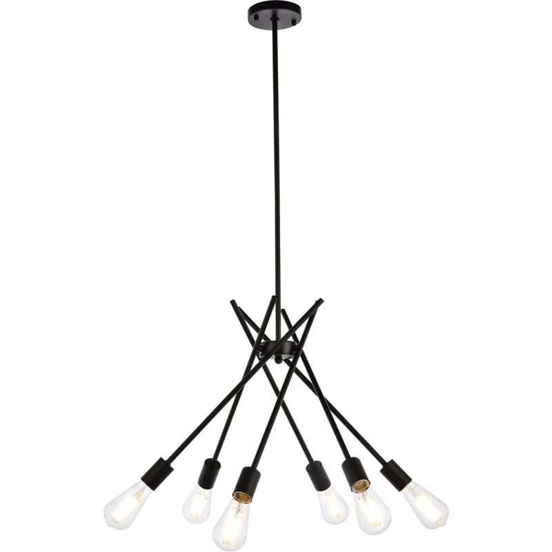 Lucca 6 Light 23 inch Black Pendant Ceiling Light