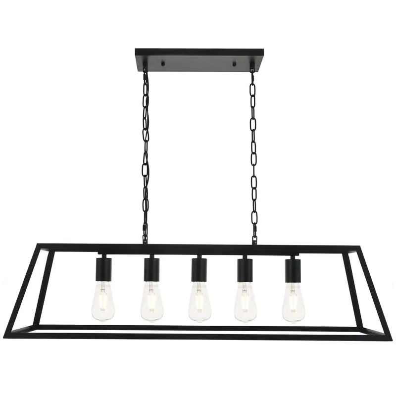 Resolute 5 Light 38 inch Black Pendant Ceiling Light