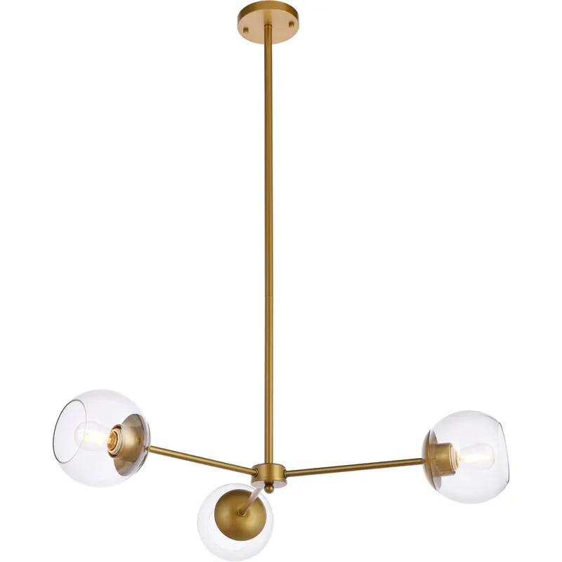 Briggs 3 Light 32 inch Brass Pendant Ceiling Light