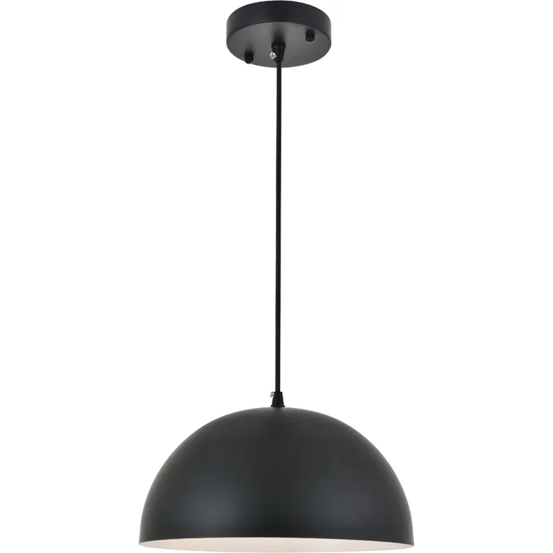 Forte 1 Light 11.8 inch Black Pendant Ceiling Light
