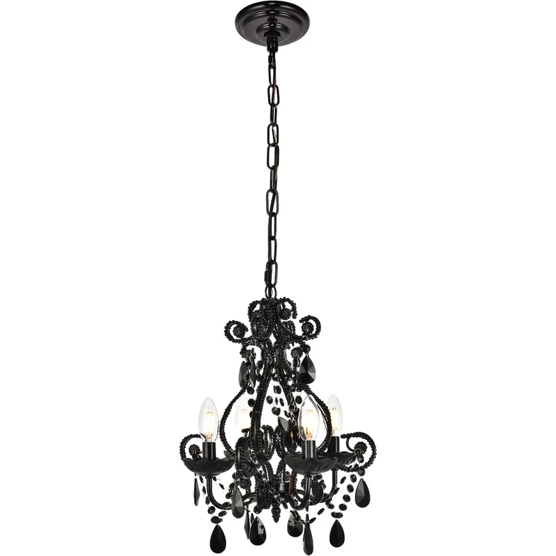 Kato 4 Light 12.6 inch Polished Black Pendant Ceiling Light