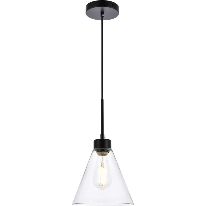 Mera 1 Light 7.9 inch Black Pendant Ceiling Light